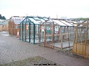 Greenhouses and sheds at Dobbies, Edinburgh