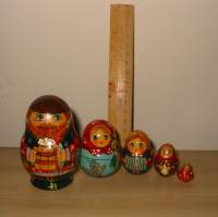 Russian Matrioshka nesting doll family. Click picture to enlarge